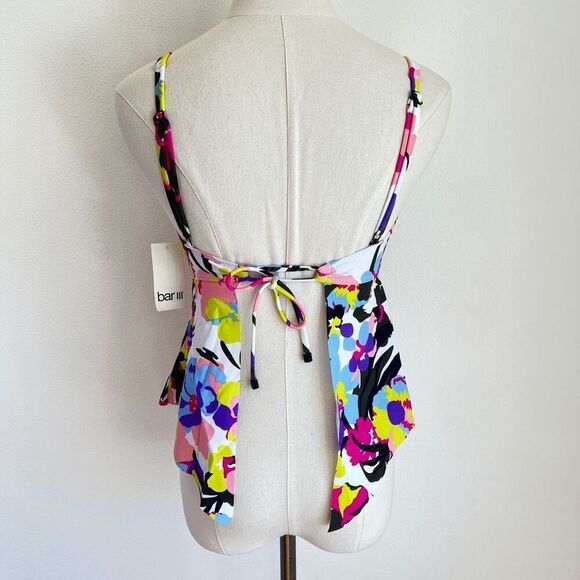 Bar III Paradise Garden Tankini Top Floral Print Size Small - Picture 9 of 12